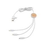 Ontario 1.2 metre 6-in-1 charging cable, white