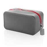 Leak proof silicone toiletry bag, grey