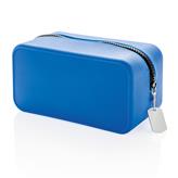 Leak proof silicone toiletry bag, blue
