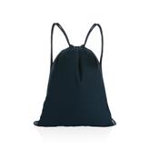 Impact AWARE™ Recycled cotton drawstring backpack 145g, navy