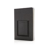 Deluxe A5 Notebook with phone pocket, black
